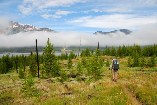 Clouds hovering over Heart Lake